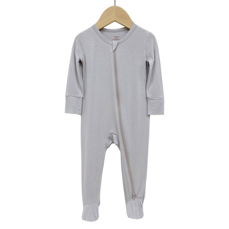 Wholesale baby clothes newborn long sleeve bamboo rompers zipper style fall cute rompers Comfortable footie rompers