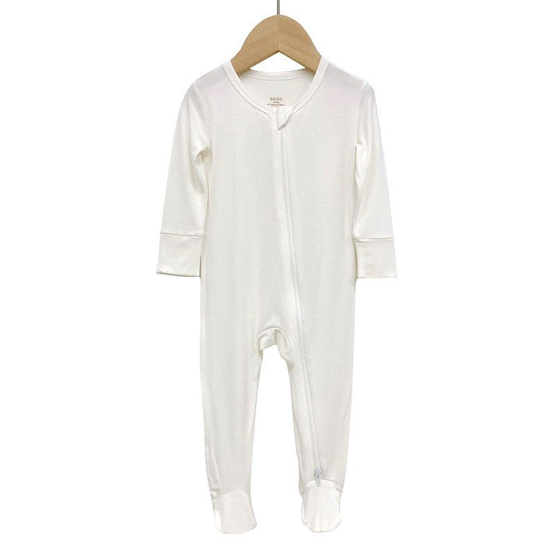 Wholesale baby clothes newborn long sleeve bamboo rompers zipper style fall cute rompers Comfortable footie rompers