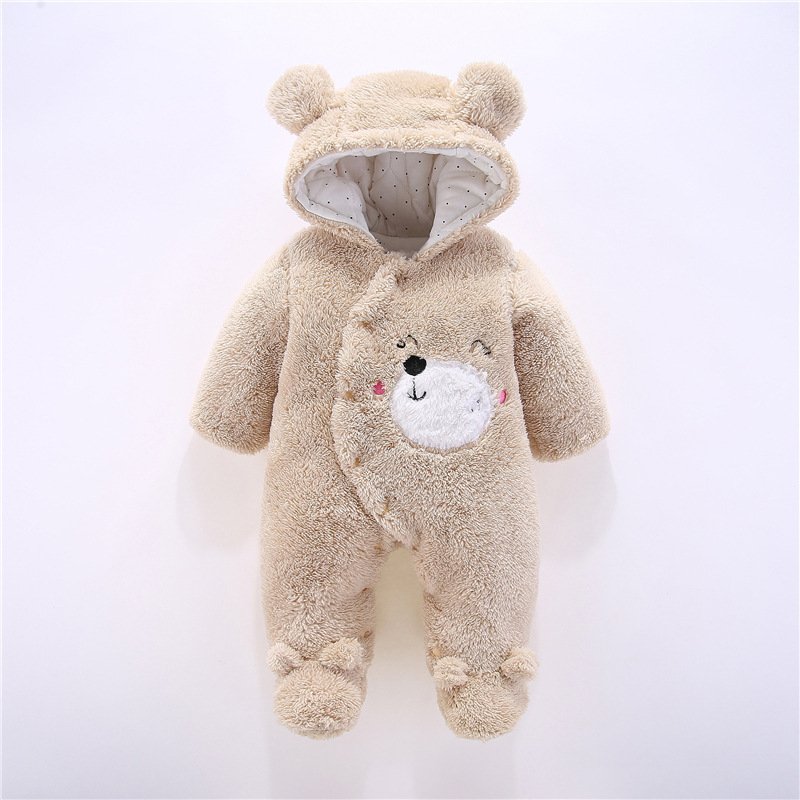 Baby onesie thickened autumn and winter clothes 0 male and female baby clothes newborn winter cotton clothes