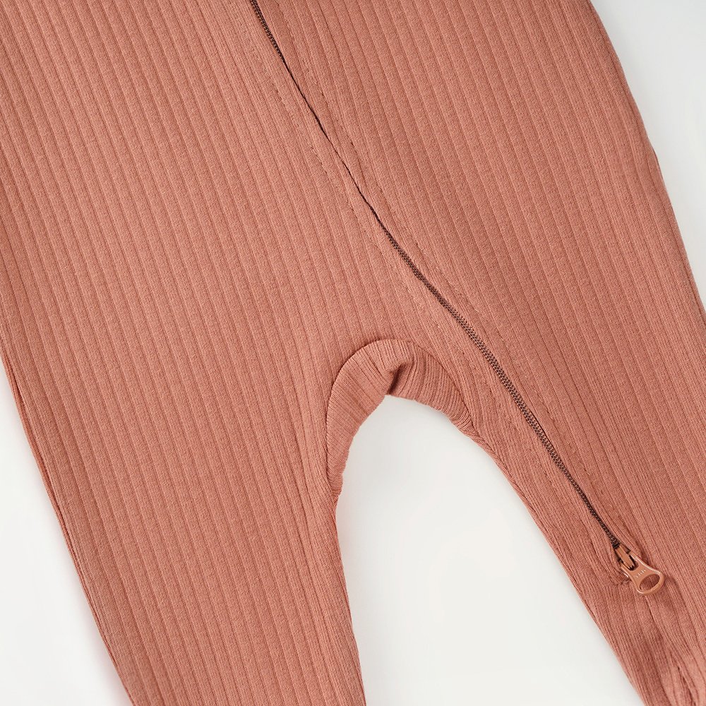 Wholesale Manufacturer Ribbed Organic Cotton Zipper Plain 12 Colors Foot Wrap Winter Bodysuit Newborn Pajamas Baby Rompers