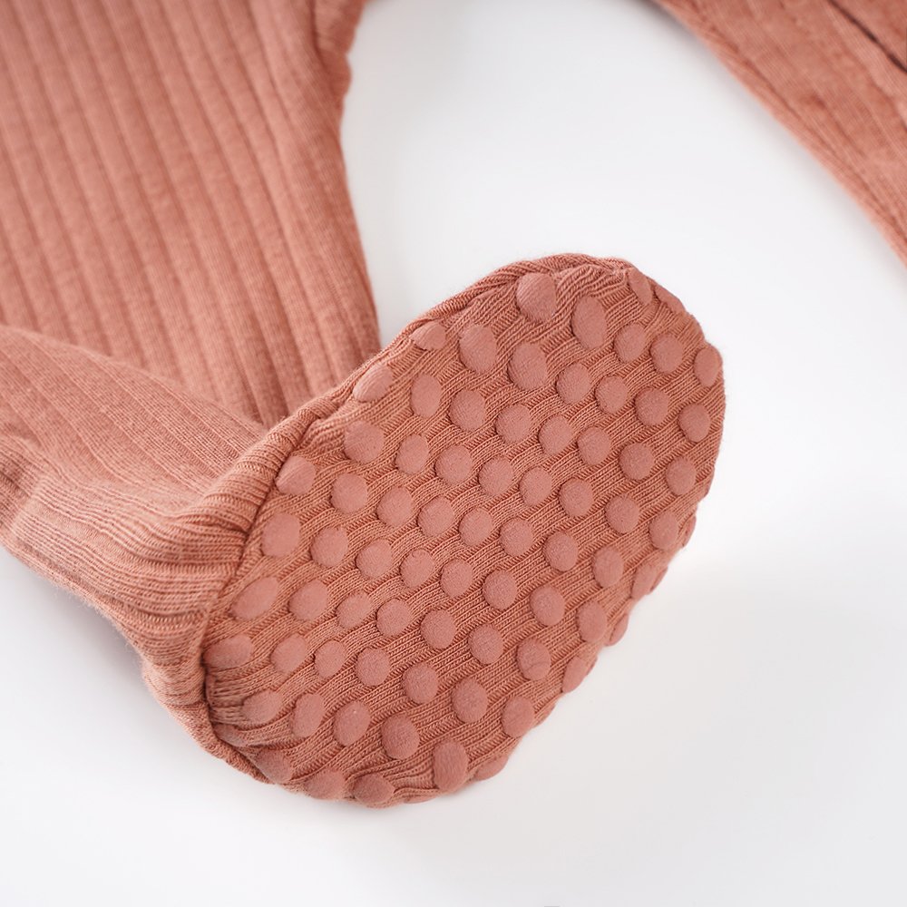Wholesale Manufacturer Ribbed Organic Cotton Zipper Plain 12 Colors Foot Wrap Winter Bodysuit Newborn Pajamas Baby Rompers