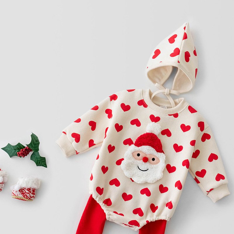 Spring Festival New Year Snowman Christmas Style Jumpsuit Wholesale Christmas Clothing Baby Romper