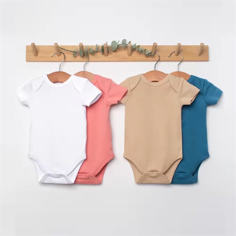 Gots Certified Baby Romper Babi Clothes 100 Organic Cotton Rompers Solid Color Newborn Body Bodysuit For Babies