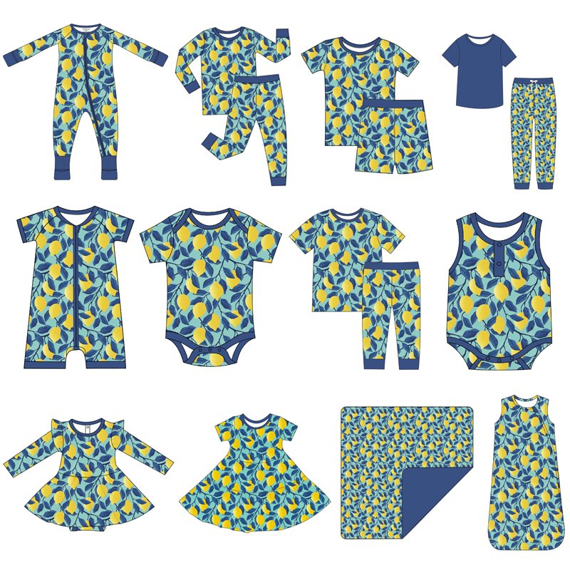 Custom OEM 95% Bamboo Viscose 5% Spandex Baby Romper Clothes Long sleeve Infant clothing Soft Zipper Newborn baby pajamas 7048