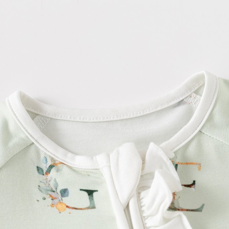 Custom OEM 95% Bamboo Viscose 5% Spandex Baby Romper Clothes Long sleeve Infant clothing Soft Zipper Newborn baby pajamas 7048