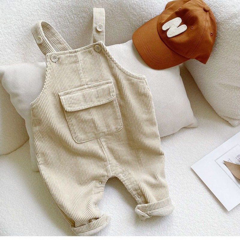 Kids Denim Overalls Solid Jumpsuits Baby Girl Autumn Baby Corduroy Overalls Custom Fabric BAGE Zhejiang Unisex Sleeveless 50 Pcs