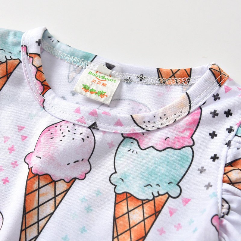 Summer 2019 ice-cream full print baby romper toddlers sleeveless cute jumpsuits rompers