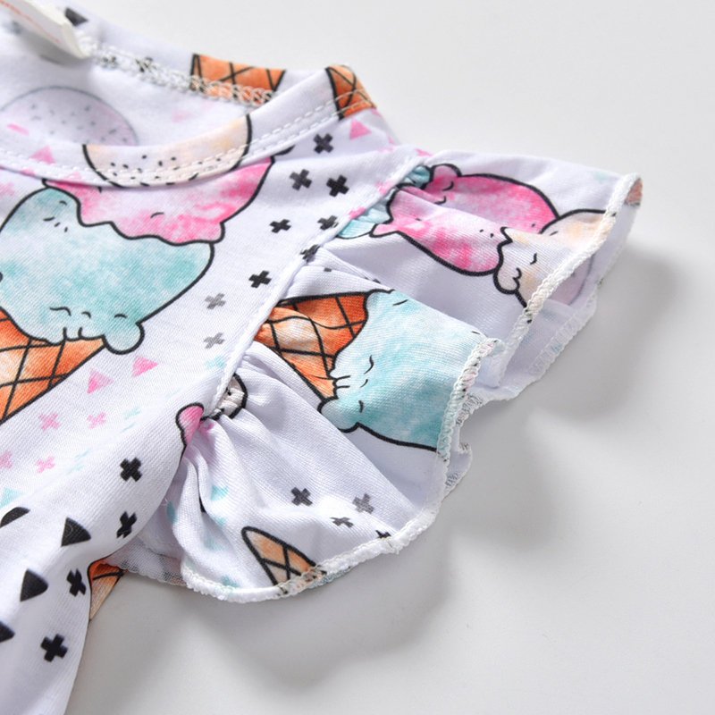 Summer 2019 ice-cream full print baby romper toddlers sleeveless cute jumpsuits rompers