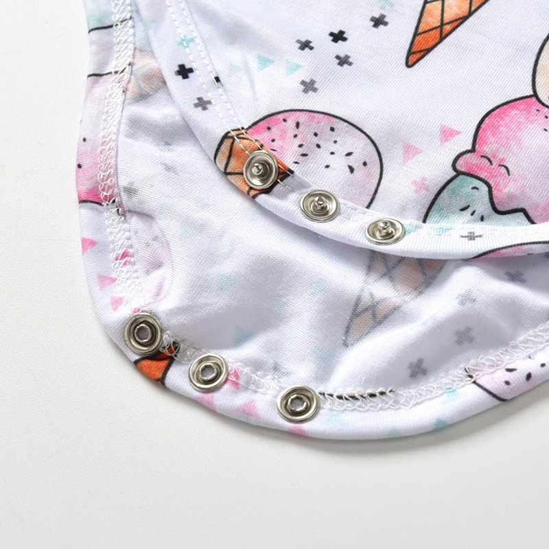Summer 2019 ice-cream full print baby romper toddlers sleeveless cute jumpsuits rompers