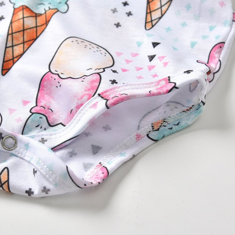 Summer 2019 ice-cream full print baby romper toddlers sleeveless cute jumpsuits rompers
