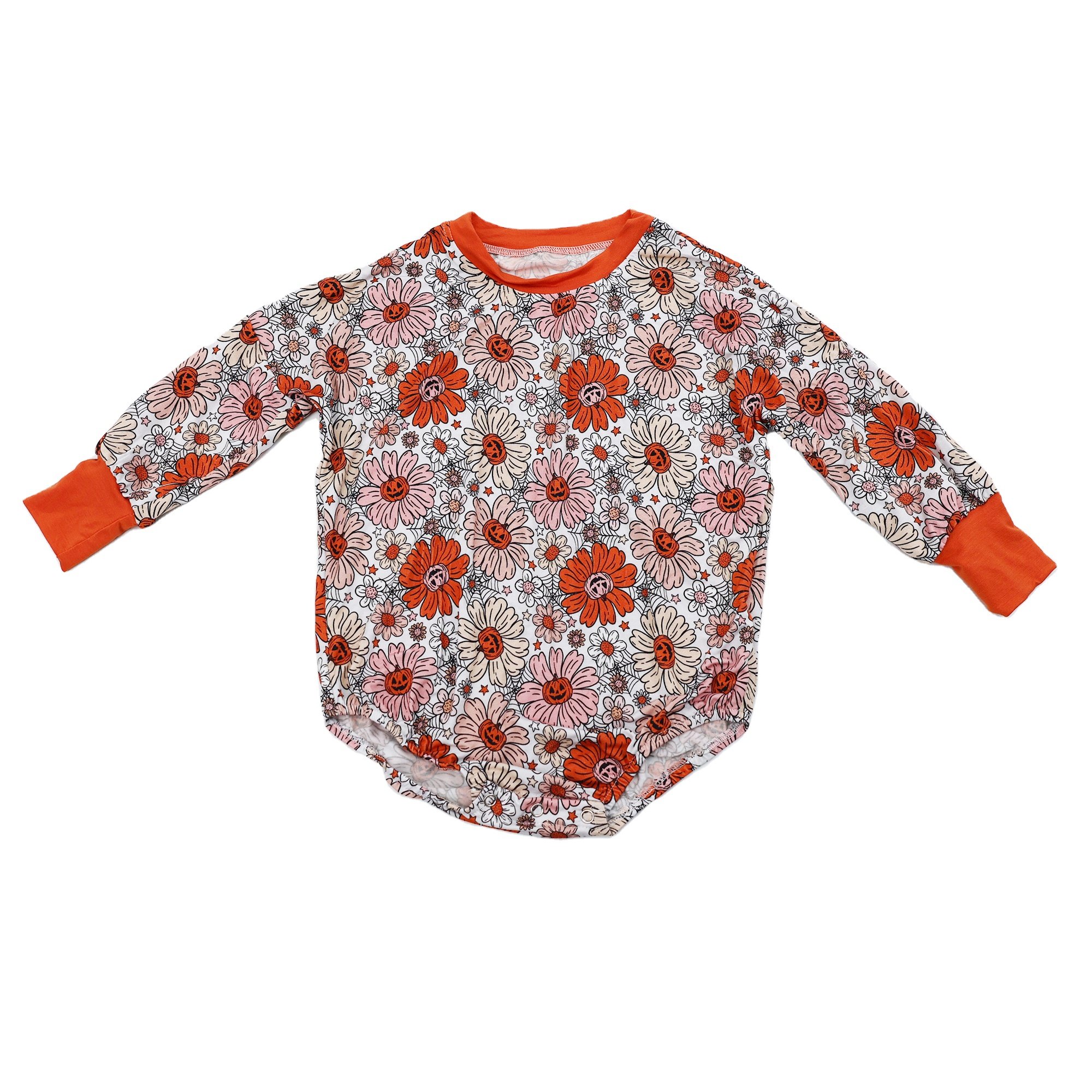 Qingli OEM Loose Long Sleeve Romper Cute Halloween Sweater Baby Romper Bubble Onesie