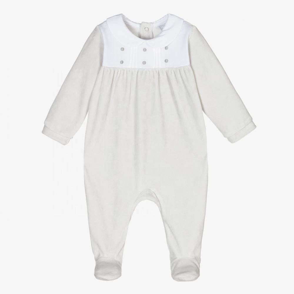 New Design White Cotton Collar Soft Bodysuits Baby Wholesale Clothes Baby Romper