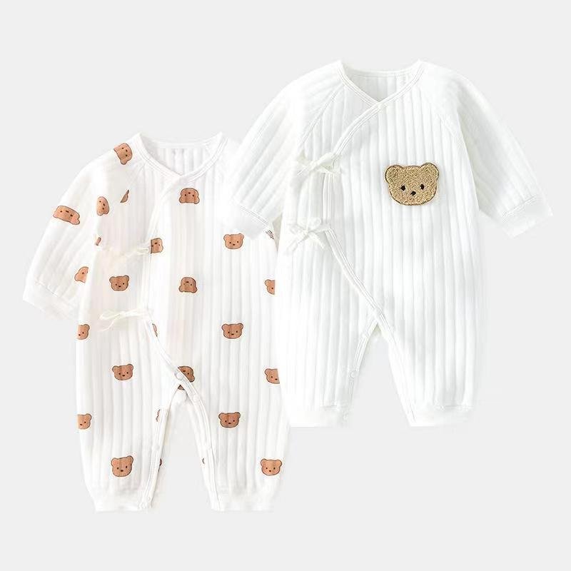 Newborn clothes autumn and winter clothes three-layer warm baby climbing clothes one-piece baby romper