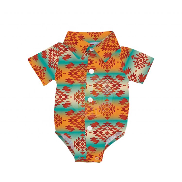 Newborn Milk Silk Pajamas Suit Kids Boys Short Sleeve Lapel Baby Romper Jumpsuit Sleepwear