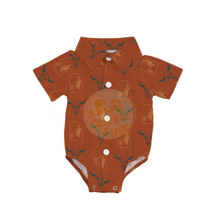 Newborn Milk Silk Pajamas Suit Kids Boys Short Sleeve Lapel Baby Romper Jumpsuit Sleepwear