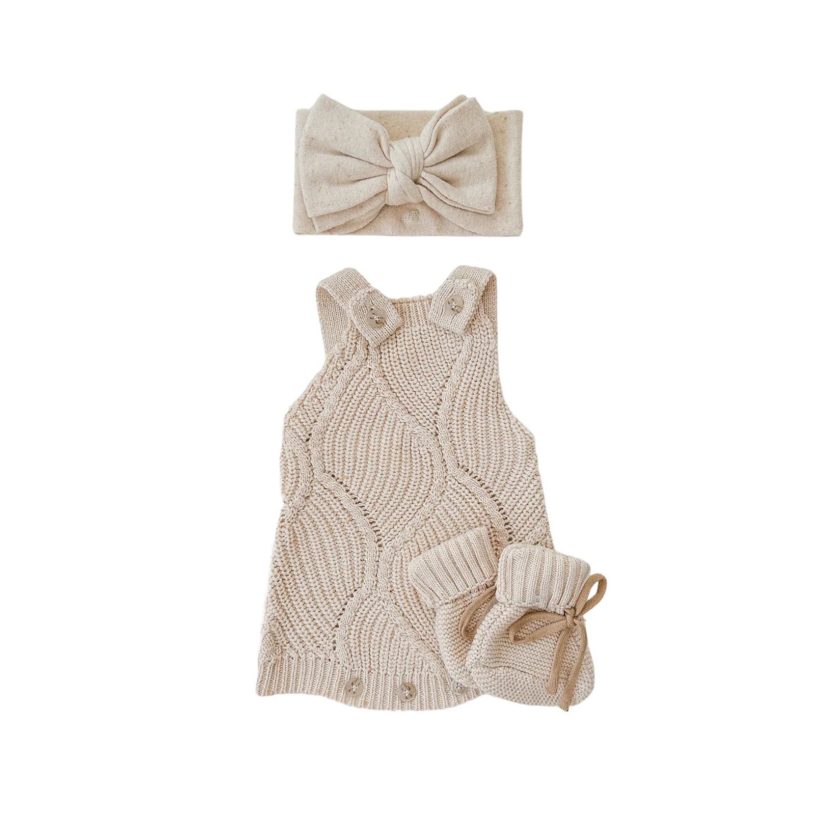 Baby Infant Clothes Girl Baby Clothing Set Solid Color Knitted Newborn Baby Boy Romper Coat Hat Blanket 7pcs Set