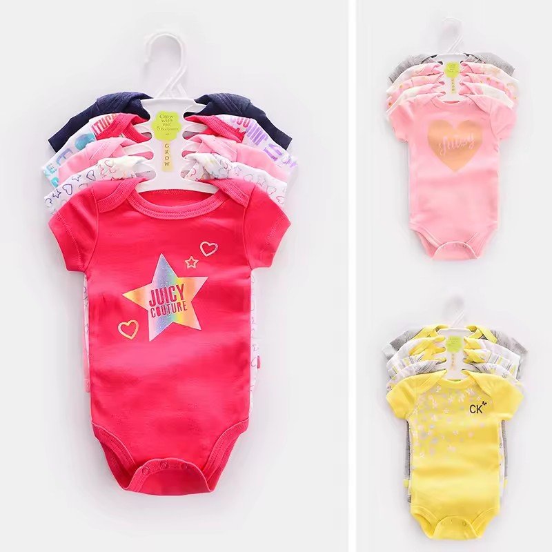 Factory Clothing Inventory In Stock Summer 100% Cotton Crawling Suit Wear Bale Pat pats Kids Baby Rompers