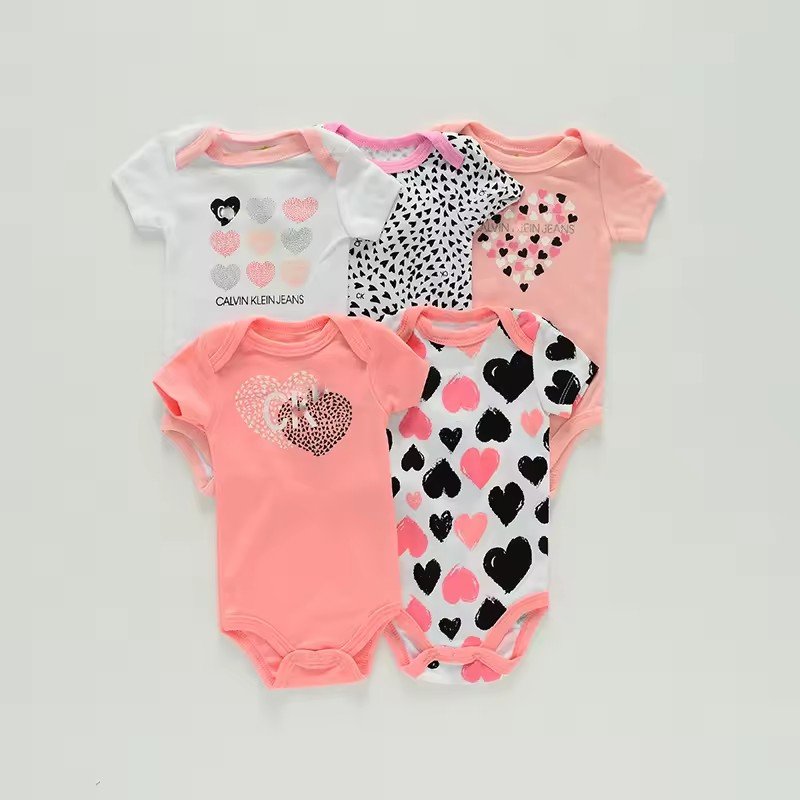 Factory Clothing Inventory In Stock Summer 100% Cotton Crawling Suit Wear Bale Pat pats Kids Baby Rompers