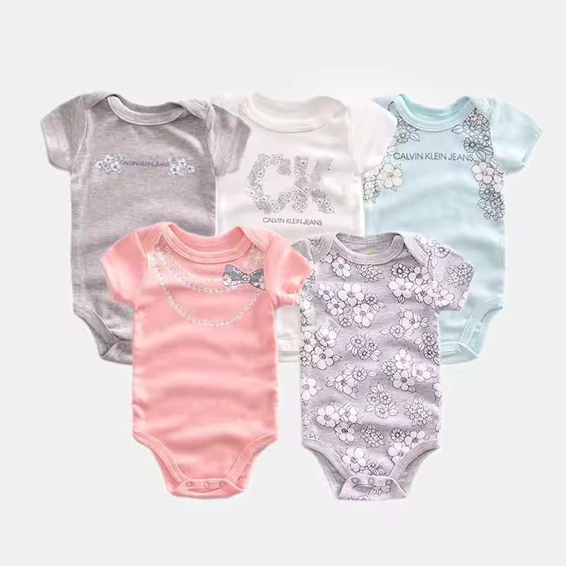 Factory Clothing Inventory In Stock Summer 100% Cotton Crawling Suit Wear Bale Pat pats Kids Baby Rompers
