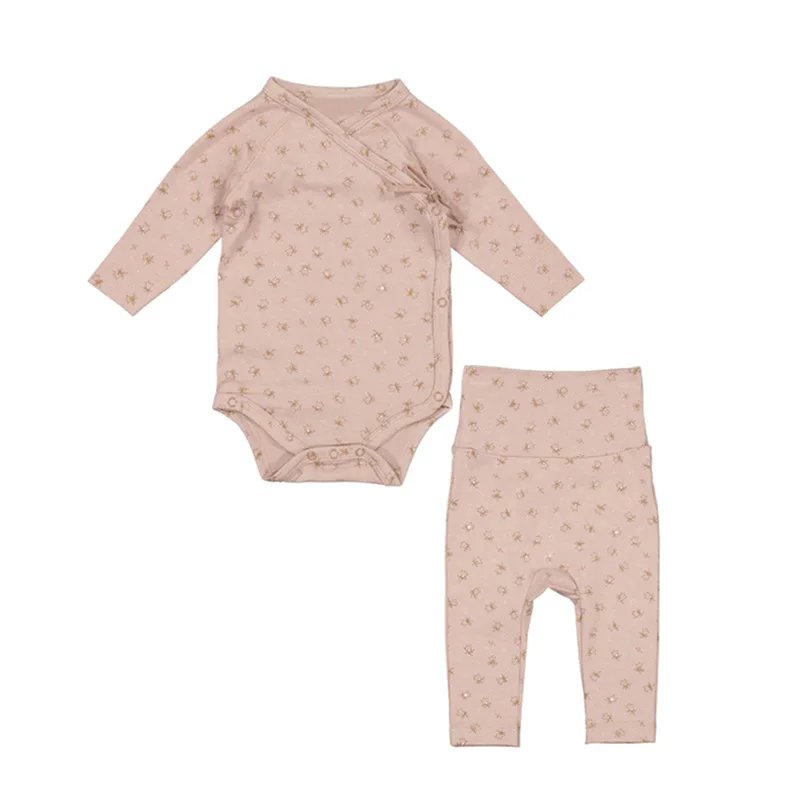 High Quality Summer 2024 3Pcs Long Sleeve Baby Clothing Sets High-Waisted Pants Bamboo Baby Clothing Baby Romper