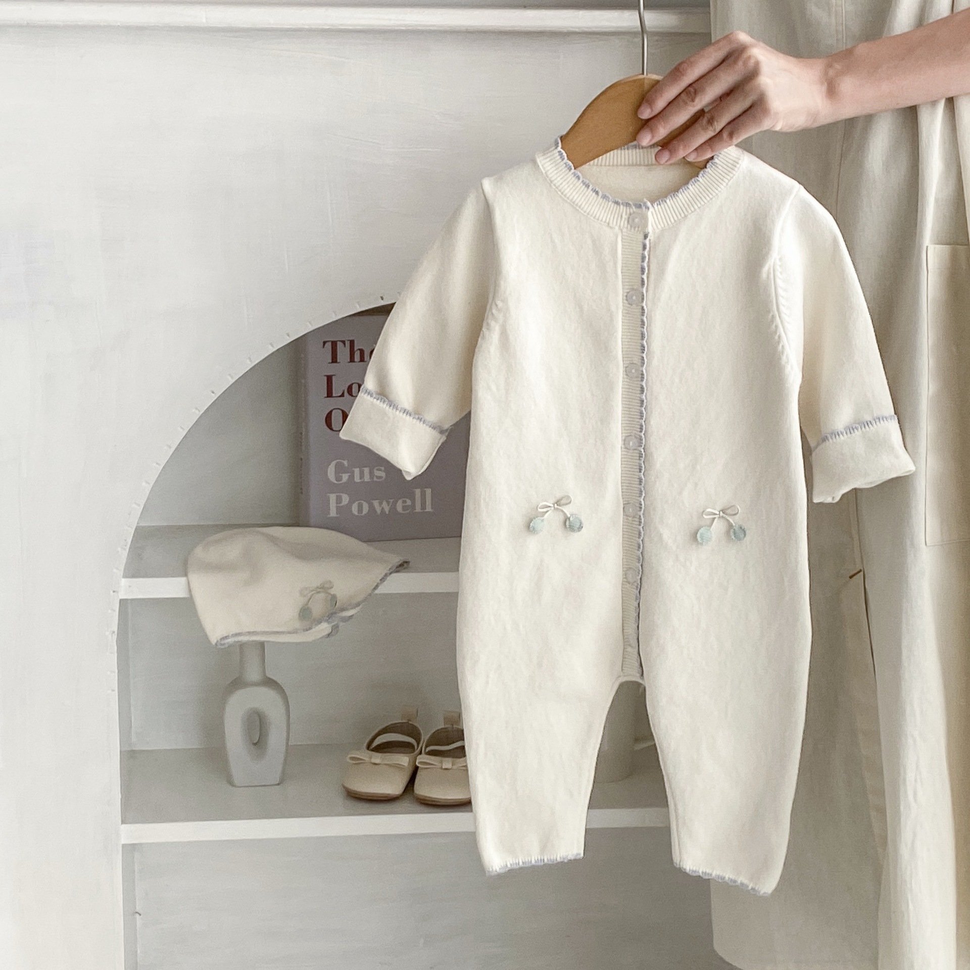 Newborn Baby Knit Playsuit Infant Knitted Romper Kids Girl Solid Color Bodysuit Warm Jumpsuit