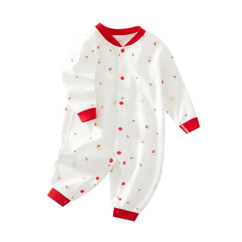 Keli Bear Newborn Romper New Season 100% Cotton Boneless Stitching Boys and Girls Jumpsuit Baby Clothing Newborn Romper