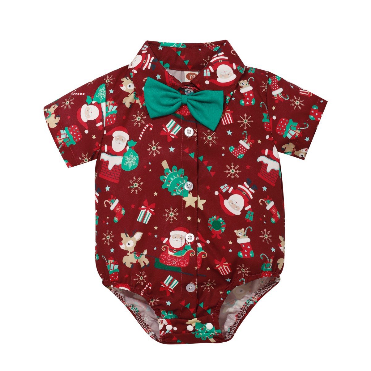 Halloween and Christmas baby romper triangle harem short-sleeved romper gentleman bow tie suspender romper
