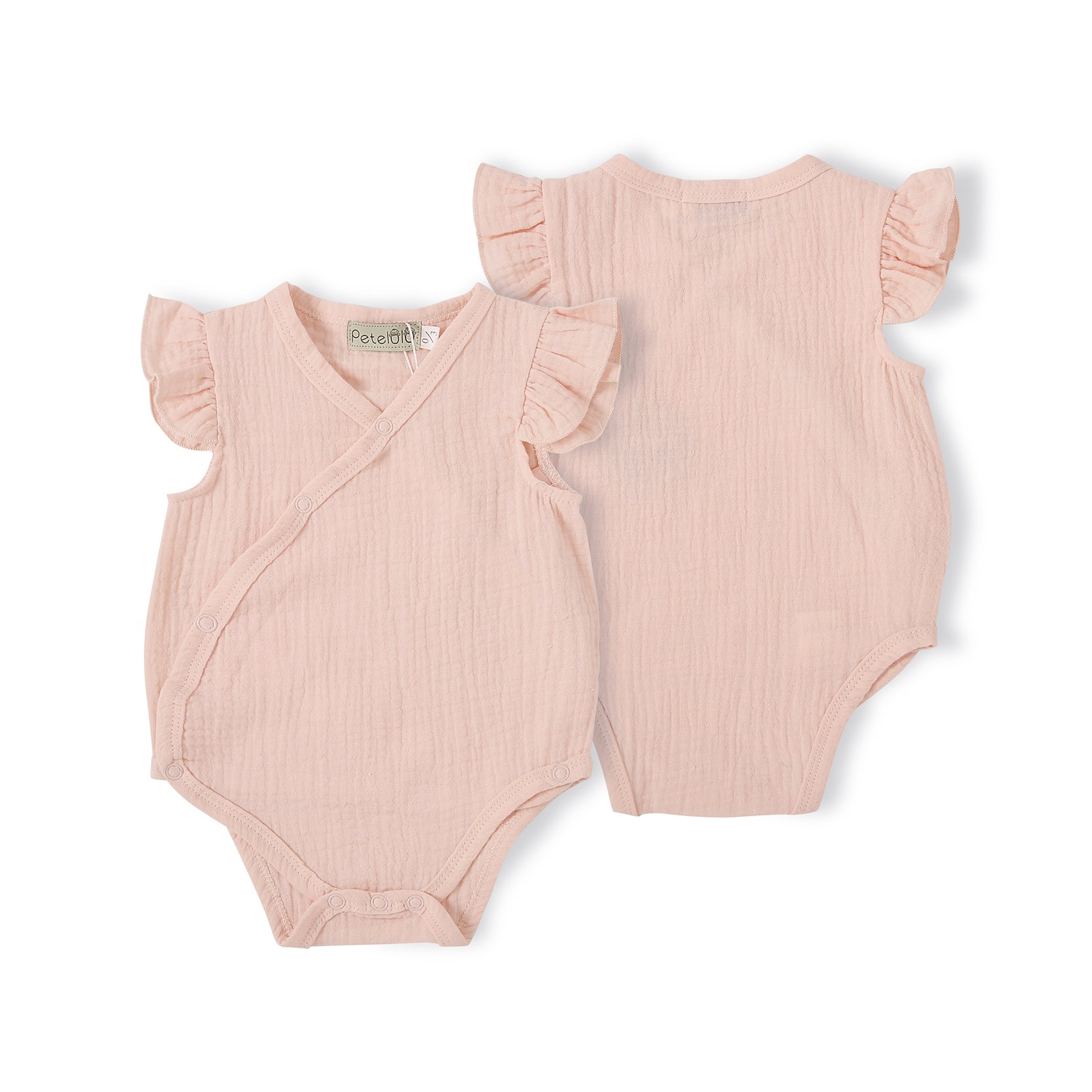 High Quality Summer Ruffle Sleeve newborn baby clothes Boutique Organic 100% Cotton Muslin Baby Romper