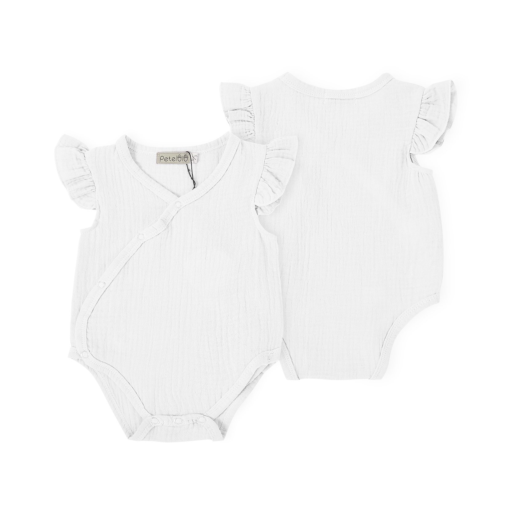 High Quality Summer Ruffle Sleeve newborn baby clothes Boutique Organic 100% Cotton Muslin Baby Romper