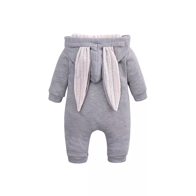 ChuchuPuff Factory Custom Wholesale Chuchupuff Newborn Baby Boy Girl Romper Cotton Cute Bunny Long Sleeves Zipper Hoodie Infant Bodysuits Jump