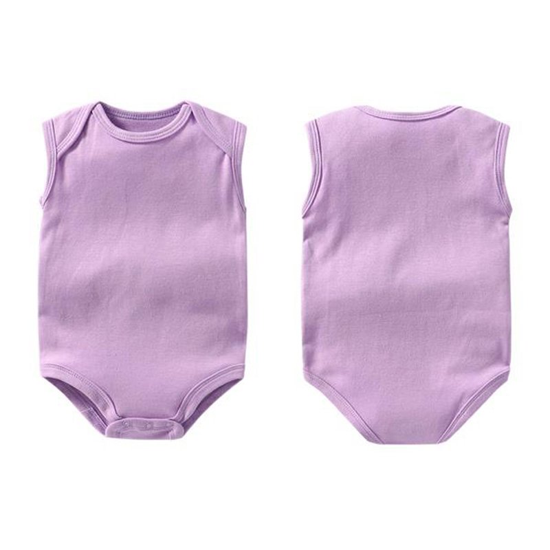 2024 New Plain Color Baby Boy Girl Bodysuit Soft Cotton Jumpsuit Newborn Baby Sleeveless Romper
