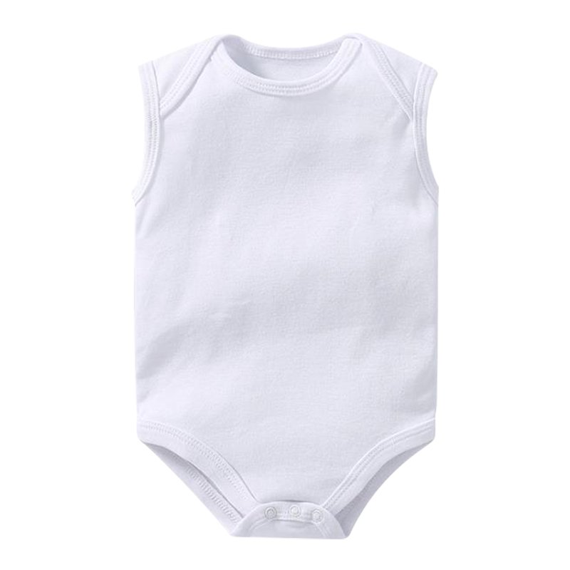 2024 New Plain Color Baby Boy Girl Bodysuit Soft Cotton Jumpsuit Newborn Baby Sleeveless Romper