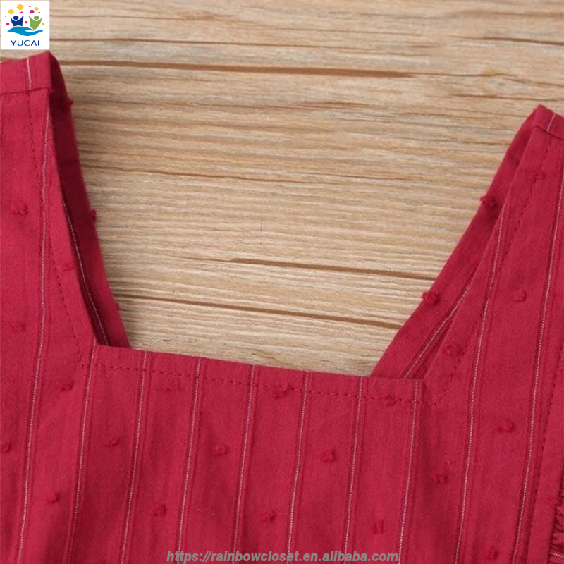 Hot Sale Boutique Brand clothes kids Dots Suspender Spring Summer Outfits Children Red Cotton Rompers
