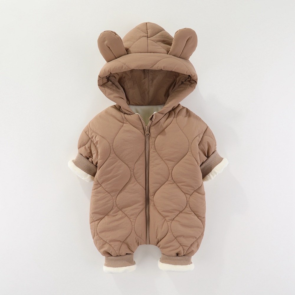 Winter Baby Cotton Onesies Anti-pilling Anti-wrinkle Baby Romper 1-2years Boutique baby Sleepsuit Zipper Animal Design
