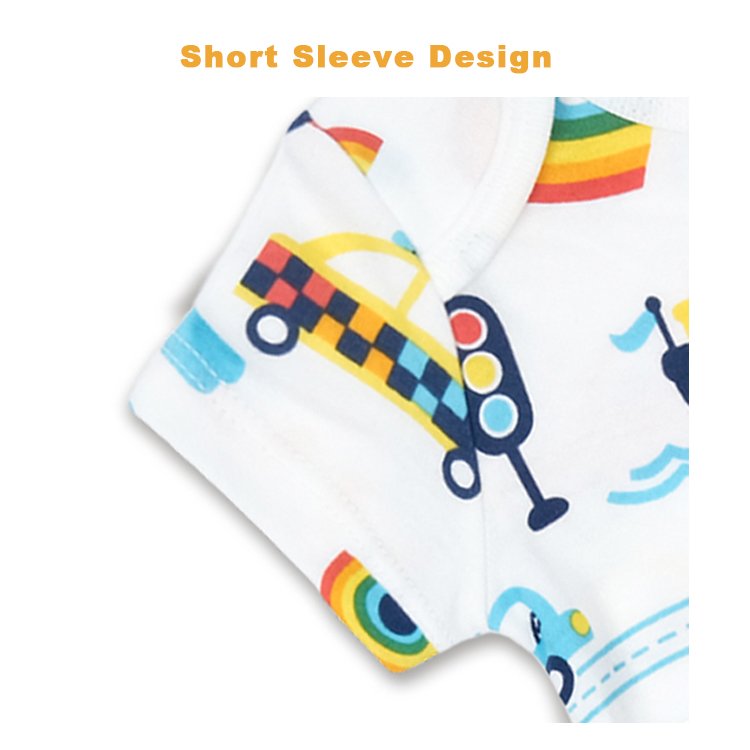 Wholesale Summer Toddler Infant Pajamas Short Sleeve Baby Bodysuit 100% Cotton Newborn Baby Rompers