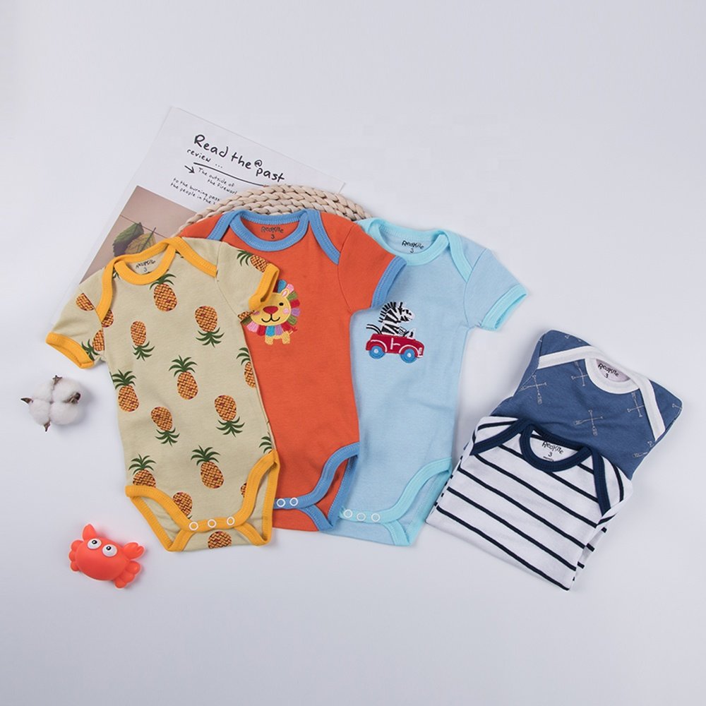 Newborn baby clothes soft cotton custom print designs infants baby rompers
