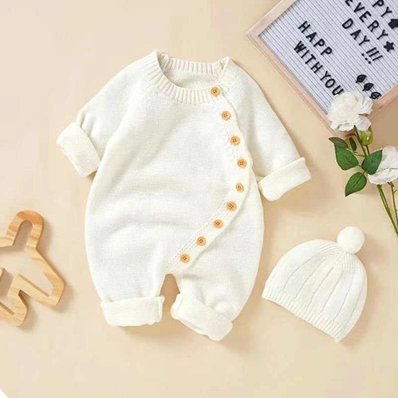 OEM Winter Baby knit Rompers Baby Winter knitting One Piece Clothes baby rompers