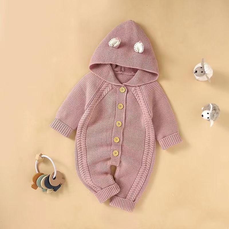 OEM Winter Baby knit Rompers Baby Winter knitting One Piece Clothes baby rompers