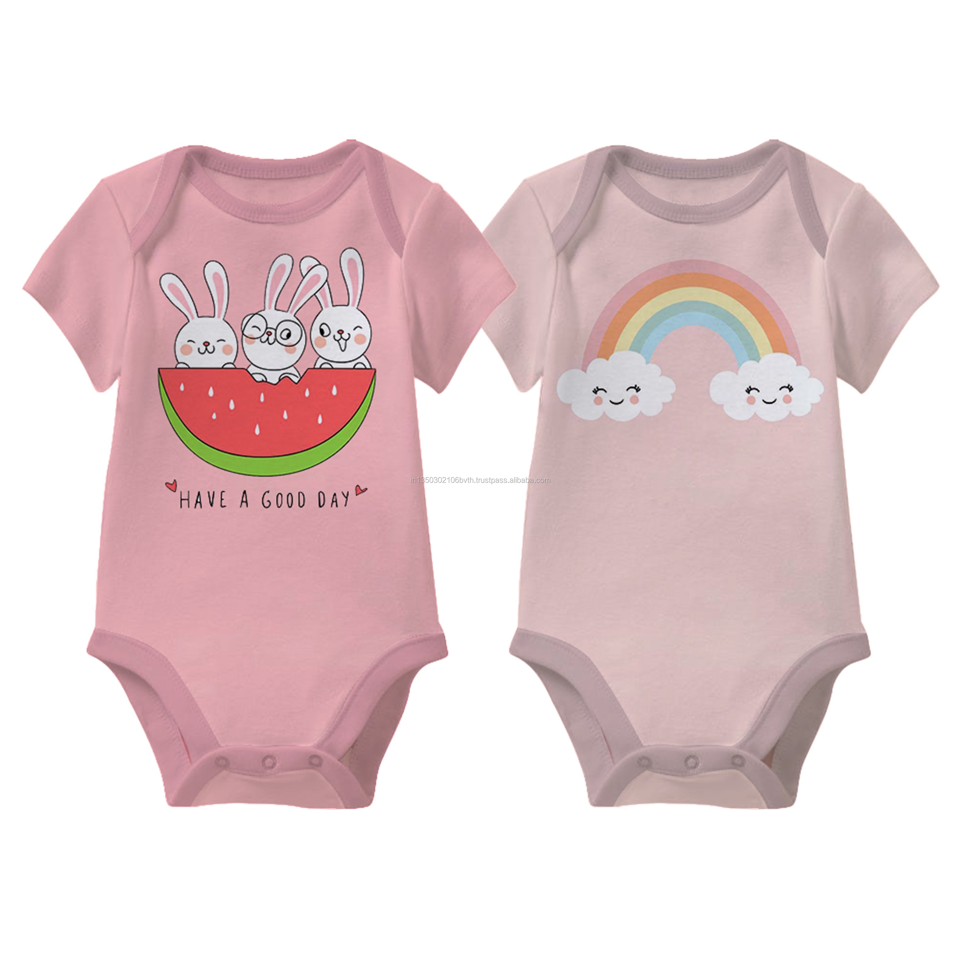 Custom Organic Cotton Baby Rompers 100% Bamboo Short Sleeve Onesie for Boys in Summer and Autumn