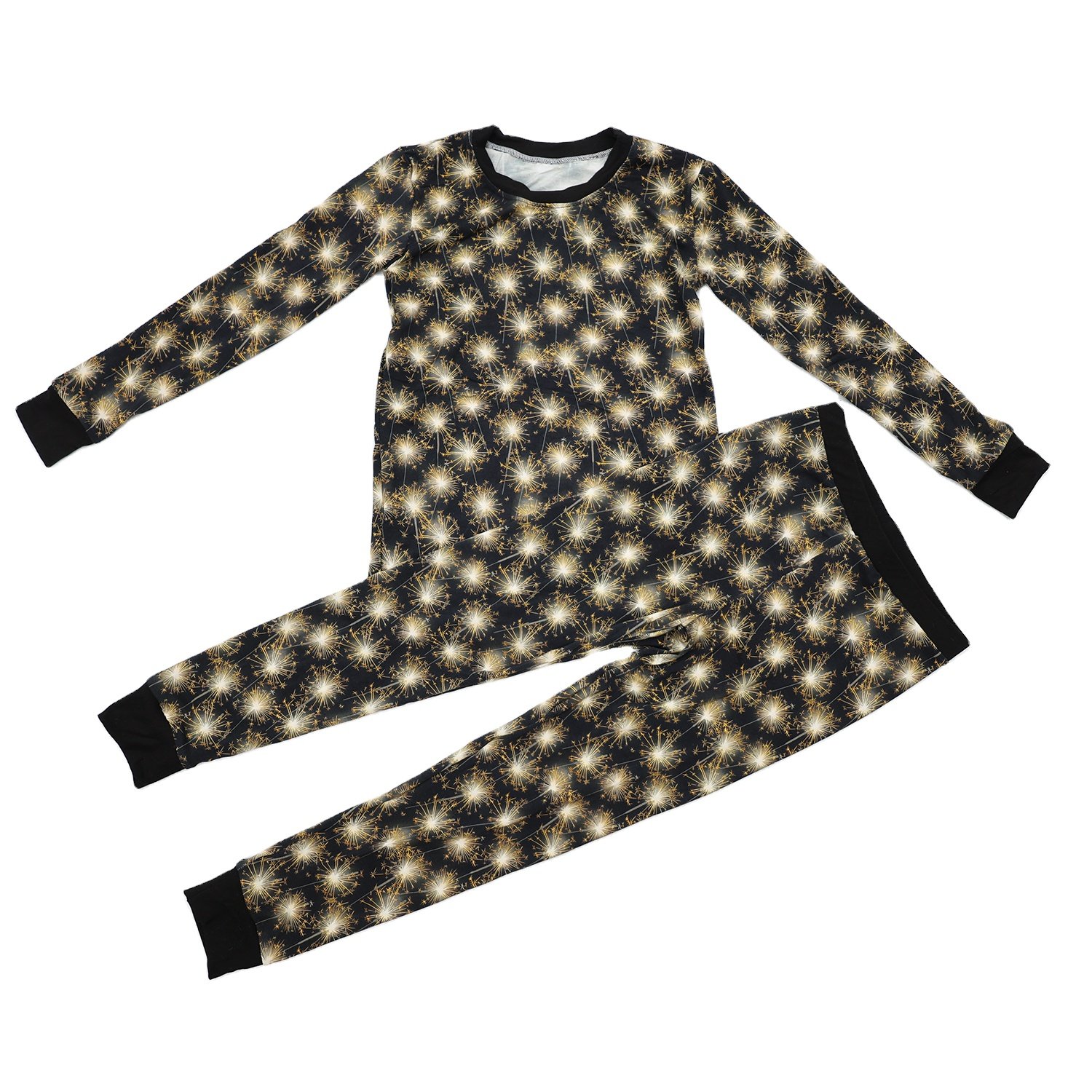 Qingli Oem High Quality Baby Waffle Clothing Long Sleeves Baby Pajamas Floral Printed Bamboo Outfit