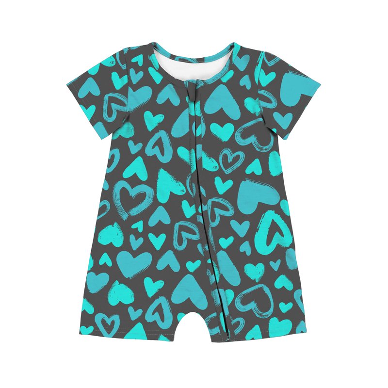 customized baby rompers Colorful Rose Prints Children's Short-Sleeve Onesie baby rompers