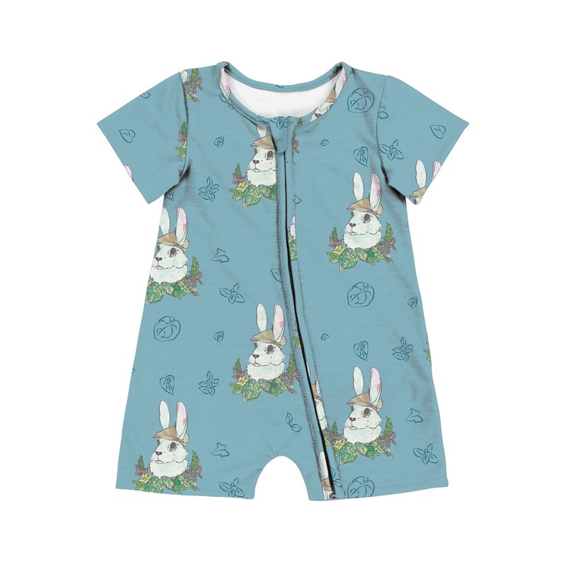 customized baby rompers Colorful Rose Prints Children's Short-Sleeve Onesie baby rompers