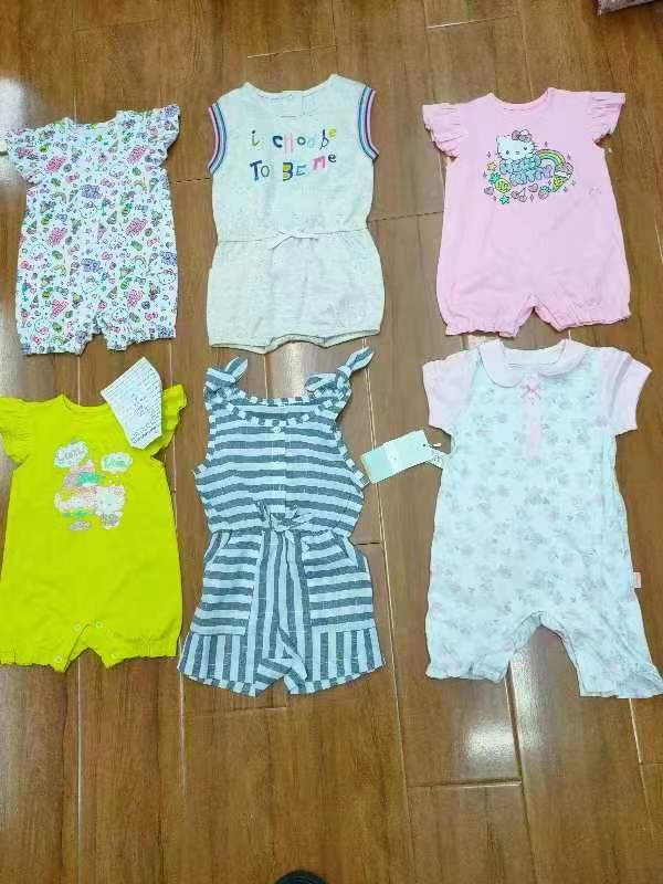 Overstock Wholesale Mixed New Born Cute Sleeveless frogsuit Cotton Infant Baby Boys Girls stock lots Rompers