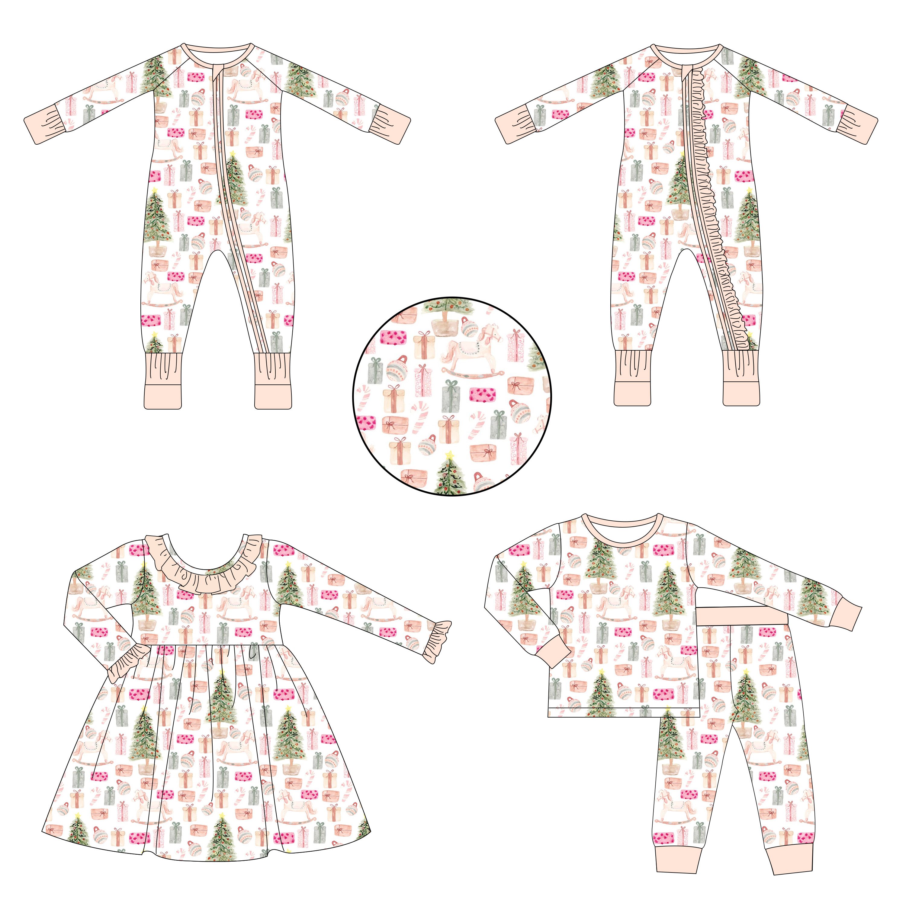 Custom Print Bamboo Fabric Newborn Baby Infant Rompers Clothes Onesie Zipper Bamboo Viscose Toddler Pajamas Sleeper Clothes