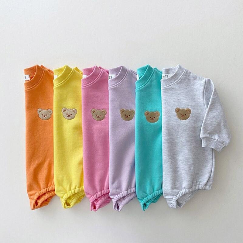 Baby Romper Boy Spring Fall Soft Long Sleeve Cotton Bear Infant Bodysuit Girls Jumpsuits Hoodies Tops