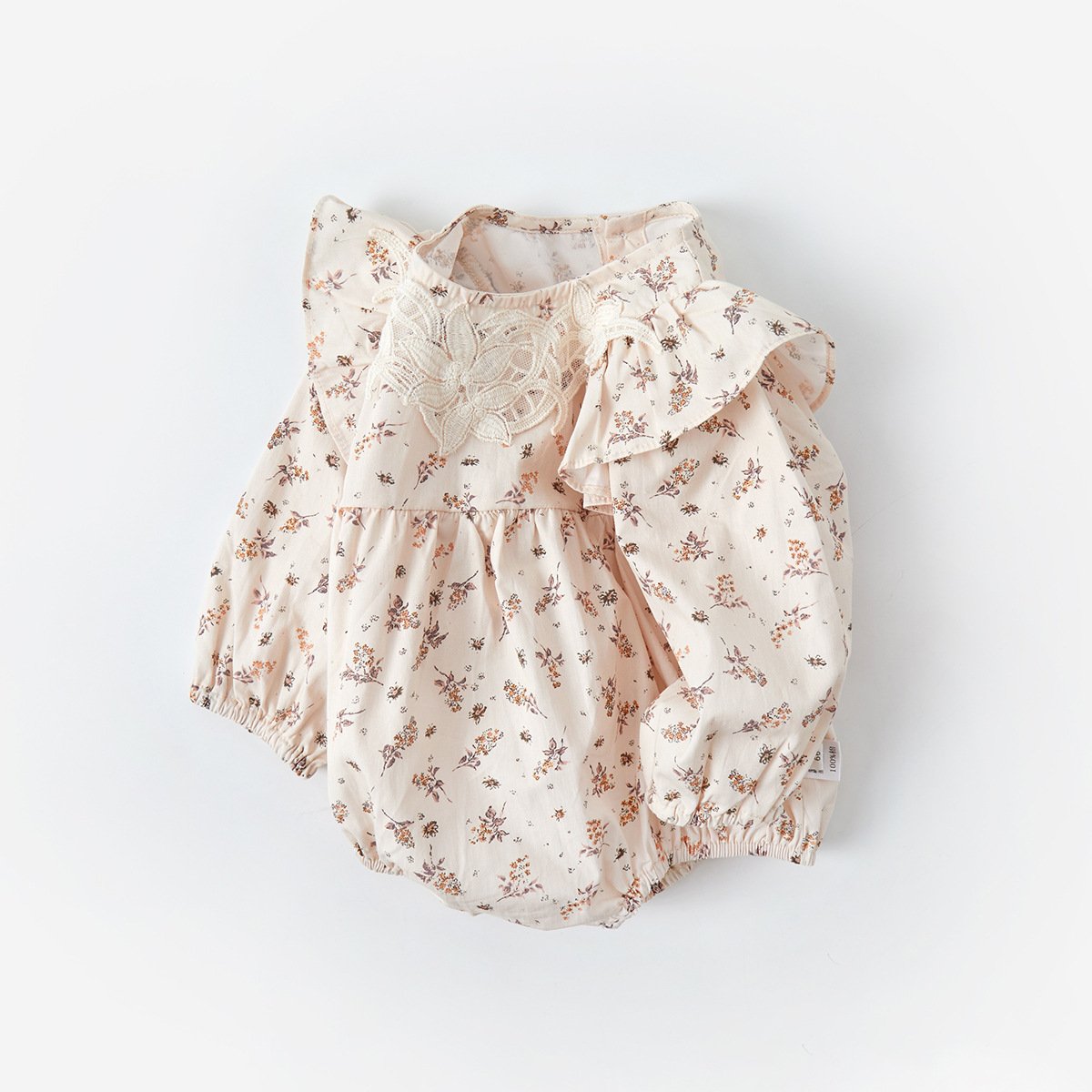 Wholesale 2024 Autumn Baby Clothing Korean Fashion Floral Long Sleeve Cotton Baby Rompers