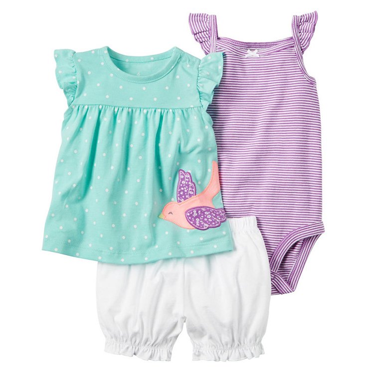 high quality 100% cotton summer baby girl skirts and romper with shorts