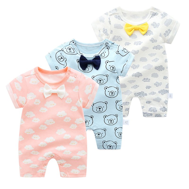 2023 Wholesale New Born Knit Newborn Jumpsuit Girl Clothes Sleeveless Flutter Sleeve Summer Cotton Baby Romper