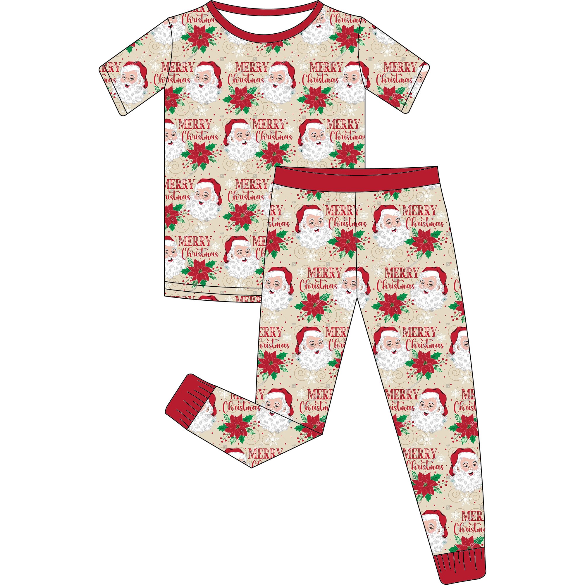 wholesale custom christmas Print baby Bamboo romper kdis girls clothes zipper pajamas