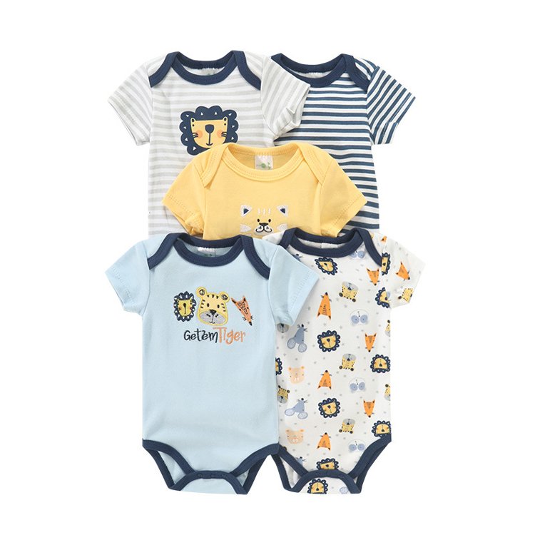 5 in 1 newborn baby short sleeve romper baby onesie cotton baby clothes for summer
